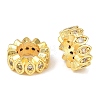 Brass Micro Pave Clear Cubic Zirconia Rondelle European Beads KK-C142-04A-G-2