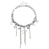 Alloy Crystal Rhinestone Star Tassel Choker Necklaces for Women WG75C76-01-6