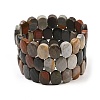 Natural Ocean Jasper Oval Beaded Stretch Bracelet G-E010-01-15-1