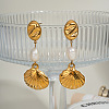 Stainless Steel Shell Shape Dangle Stud Earrings HG2493-4