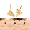 Brass Micro Pave Cubic Zirconia Stud Earrings for Women KK-A305-08G-07-4