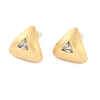 Triangle Brass Drawbench Stud Earring EJEW-L288-007G-2
