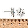 Star Brass Micro Pave Cubic Zirconia Ear Studs EJEW-D304-36P-3