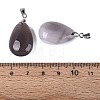 Natural Grey Agate Pendants G-N362-03P-05-3