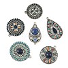 6Pcs 6 Styles Bohemian Alloy with Dyed Natural Gemstone Pendants and Alloy Enamel Pendants FIND-CJ0005-90-8