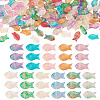 110Pcs 11 Colors Baking Paint and Golden Metal Enlaced Glass Beads DGLA-TA0001-66-1