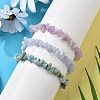 Chips Natural Larimar & Blue Lace Agate & Kunzite Beaded Stretch Bracelets Sets X-BJEW-JB05332-01-2