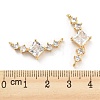 Brass Pave Clear Cubic Zirconia Pendants KK-Q789-09G-3