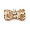 Brass Micro Pave Clear Cubic Zirconia Box Clasps KK-CBA4292-05G-1
