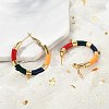 PVD Vacuum Plating 201 Stainless Steel Enamel Hoop Earrings for Women EJEW-B016-33C-3