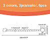  6Pcs 2 Color Custom Aluminum Curb Chain Strap FIND-NB0001-67-2