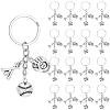 20Pcs Alloy Baseball & Solfball Gloves & Keychains KEYC-SC00034-1