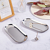 2Pcs Stainless Steel Oval Jewelry Storage Trays for Rings AJEW-ME0004-11-3