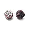 Handmade Polymer Clay Rhinestone Beads RB-CBAFAF8-01G-2
