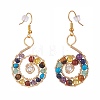 Natural & Synthetic Mixed Gemstone Braided Vortex Dangle Earrings EJEW-JE04906-03-2