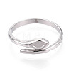 304 Stainless Steel Cuff Rings Components STAS-N113-08P-2