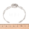 304 Stainless Steel Coffee Bean Chain Cuff Bracelet Blanks with Flat Round Bezel Settings SA-CBA4160-02C-P-3