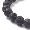 Natural Lava Rock Beaded Stretch Bracelet BJEW-TA00094-5