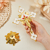 Religion Alloy Enamel Crucifix Cross Statue Display Decorations DJEW-WH0043-105C-3