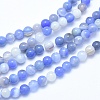 Natural Blue Chalcedony Beads Strands X-G-G765-30-6mm-1