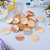 16Pcs 4 Colors Printed Resin & Wood Pendants WOOD-BT0001-13-5