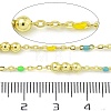 Brass Enamel Round Beaded Link Chain CHC-G022-07G-13-2