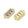 Brass Micro Pave Clear Cubic Zirconia Connector Charms CU-CBA6305-11G-C-2