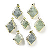 Rack Plating Brass & Natural Fluorite Pendants G-K338-14LG-1