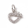 Brass Micro Pave Clear Cubic Zirconia Charms ZIRC-F132-38P-1