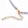 Natural Tanzanite Beaded Necklaces NJEW-JN03315-04-3