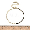 304 Stainless Steel Paperclip Chain & Rhinestone Cup Chains  Bracelets for Women BJEW-D456-06G-02-5