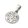 Textured 304 Stainless Steel Pendants STAS-A140-02P-8-2