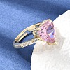 Brass Pave Cubic Zirconia Cuff Open Rings CU-CBA5C10-20G-2