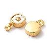 Brass Pave Shell Square Charms KK-P239-12G-2