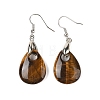Natutal Tiger Eye Dangle Earrings EJEW-F343-A10-2