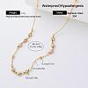 Elegant 304 Stainless Steel Crystal Rhinestone Flat Round Beads Link Chain Necklaces for Women CS8831-3-1