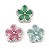 Brass Micro Pave Cubic Zirconia Slide Charms ZIRC-I068-18P-1