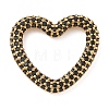 Rack Plating Brass Micro Pave Cubic Zirconia Heart Linking Rings KK-A234-005G-2