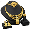 Alloy Pendant Necklaces & Stud Dangle Earrings & Rings & Link Bracelets Sets WGE4917-03-1