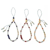 Natural Lapis Lazuli & Carnelian & Peacock Green Agate Mobile Straps HJEW-JM03425-2