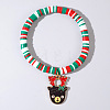 Christmas 304 Stainless Steel Enamel Charm Bracelets AH2991-1-1