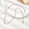 201 Stainless Steel Leaf Pendant 304 Stainless Steel Chain Necklaces NJEW-JN05674-5