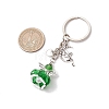 Glass & Tibetan Style Alloy Keychain KEYC-MZ00037-09-3