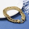 Brass Cuban Chain Bracelets for Women Men BJEW-R016-01G-01-2