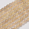 Natural Gold Rutilated Quartz Round Bead Strands G-M304-19-8mm-1