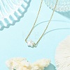 Natural Baroque Keshi Pearl Pendant 304 Stainless Steel Cable Chain Necklaces for Women NJEW-JN06225-01-1