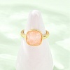 Natural Rose Quartz Finger Rings with Brass Findings G-H353-04G-06-3