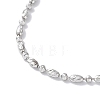 Rhodium Plated 925 Sterling Silver Oval Ball Chain Necklace for Women NJEW-A014-02P-3