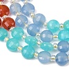 Natural Agate(Dyed & Heated) & Dyed White Jade & Tiger Eye Beads Strands G-Z135-B09-5