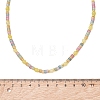 Round Natural Lemon Jade & Dyed Natural White Jade Heishi Beaded Necklaces for Women NJEW-JN06001-4